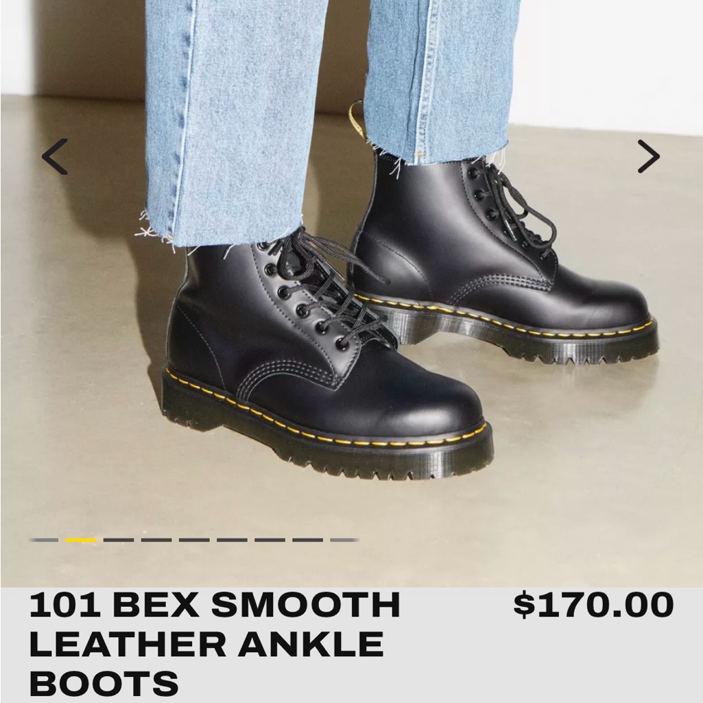 Brand New Dr Martens 101 Bex Smooth Boots Black Size 6